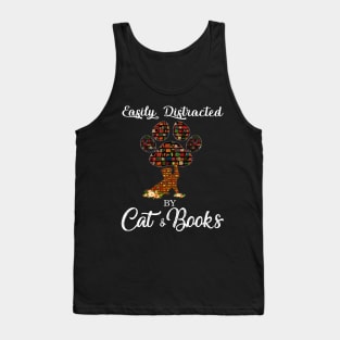 Easily distracted by cats and books Tank Top